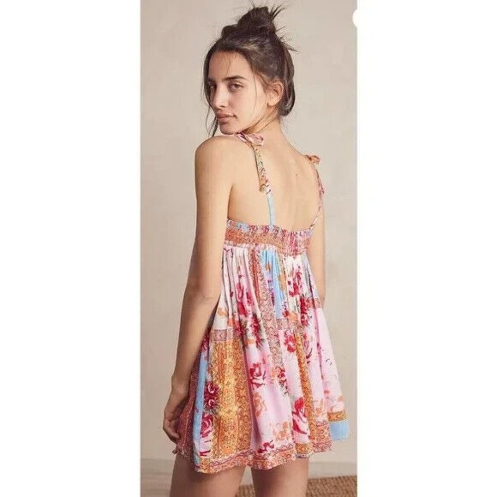 Free People Intimately Rule the World Boho Romper Size XL Bright Combo NWT - Picture 3 of 8